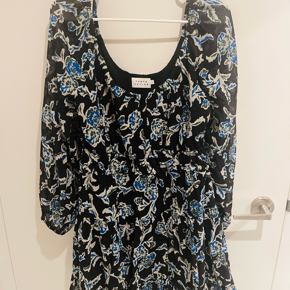 Edita Floral Silk Blend Fit and Flare Dress TANYA TAYLOR - Picture 1 of 5